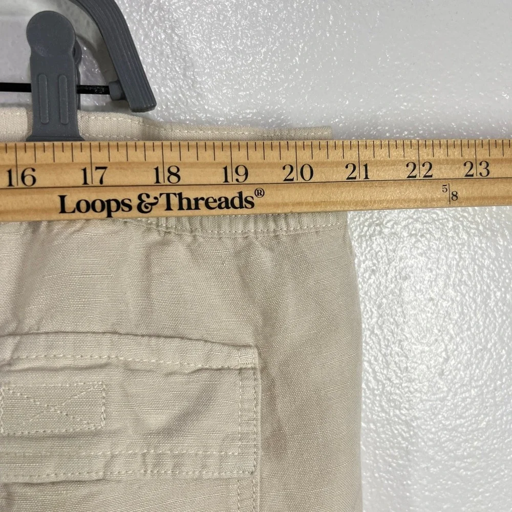 Cubavera Linen Blend‎ Cargo Shorts Relaxed Fit Drawstring Waist XL Outdoors